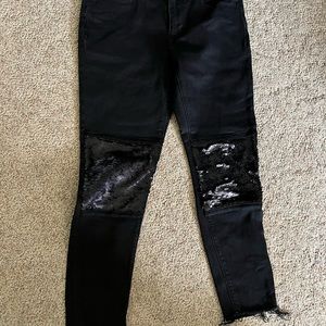 NWT Black Jeans Sequin